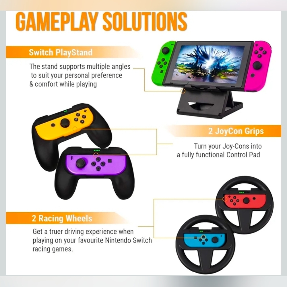Accessories Pack For Nintendo Switch - Picture 6 of 10